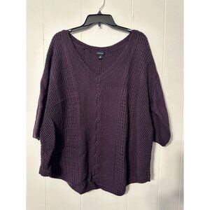 Torrid Purple V Neck Sweater Size 4 EUC